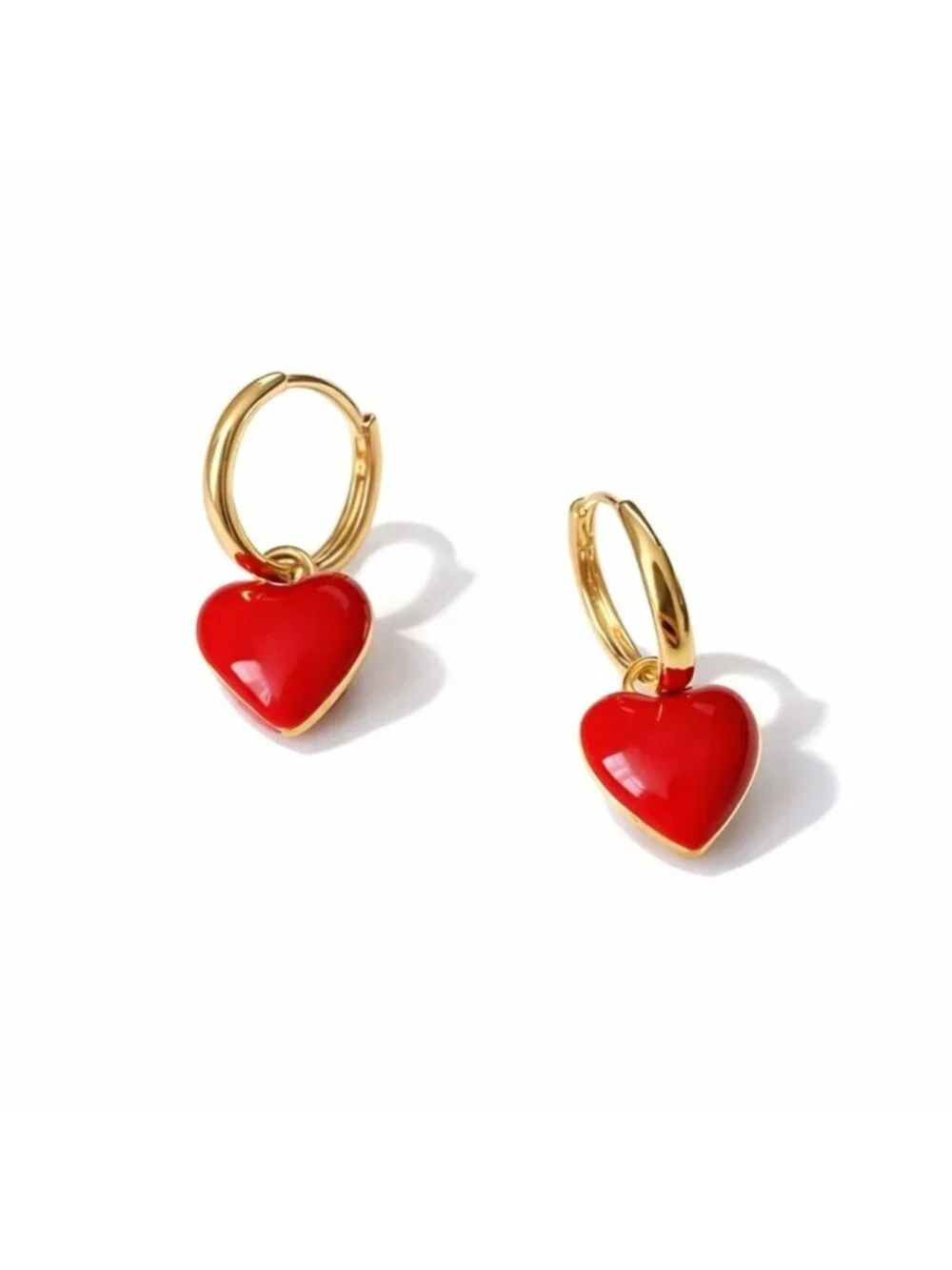 New! Red Heart Huggie Earrings NWOT (3001)